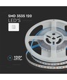 120 LED Strip Light 12W - RGB, IP20, 24V, 8mm, Vit Dubbel PCB, 5m/Rulle