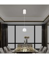 LED Hänglampa - Ø100, Justerbar Wire, Touch On/Off, 3000K, Vit Hus