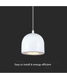 LED Hänglampa - Ø100, Justerbar Wire, Touch On/Off, 3000K, Vit Hus