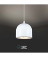 LED Hänglampa - Ø100, Justerbar Wire, Touch On/Off, 3000K, Vit Hus