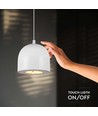LED Hänglampa - Ø100, Justerbar Wire, Touch On/Off, 3000K, Vit Hus