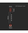 LED hängande lampa - Ø100 justerbar wire, touch belysning on/off, 3000K, brun, hus