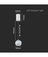 8,5W LED pendel / hänglampa - Ø12-18cm, vit, touch on/off, 3000K, inkl. ljuskälla