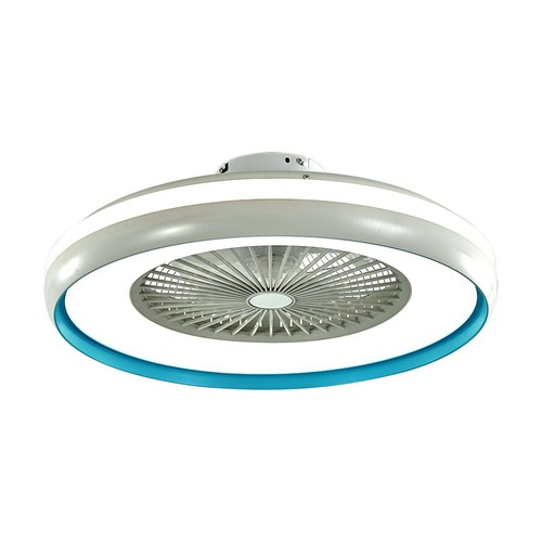 Fläkt med taklampa 45W - RF-kontroll, CCT:3 i 1, AC-motor, blå ring