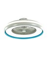 Fläkt med taklampa 45W - RF-kontroll, CCT:3 i 1, AC-motor, blå ring