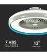 Fläkt med taklampa 45W - RF-kontroll, CCT:3 i 1, AC-motor, blå ring