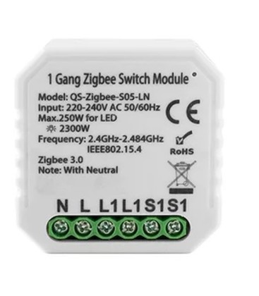 Zigbee inbyggningsrelä - 250W LED