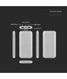 10000mAh powerbank, 10W - Silver, LED display, inkl. 30cm Type-C kabel