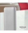 10,000mAh Powerbank - 2A, 30cm, Typ C Kabel, Silver