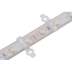 20 stk. transparenta monteringsklämmor till LED-strip - 10mm, passar till IP65 strips