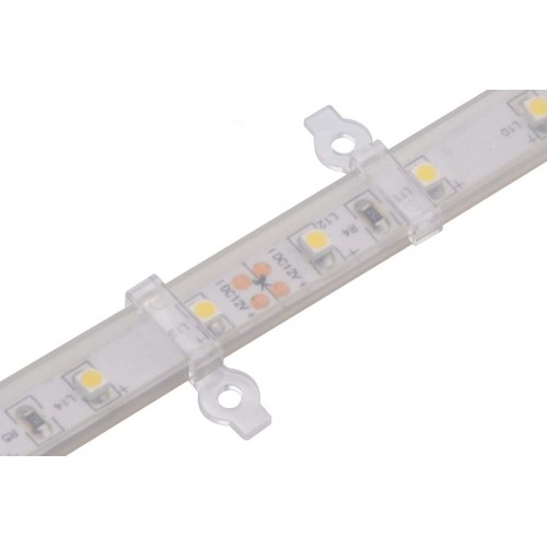 20 stk. transparenta monteringsklämmor till LED-strip - 10mm, passar till IP65 strips