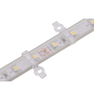 20 stk. transparenta monteringsklämmor till LED-strip - 10mm, passar till IP65 strips