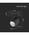 35W LED COB skenspot - 3000lm, 4000K, 30 grader, svart aluminium, IP20