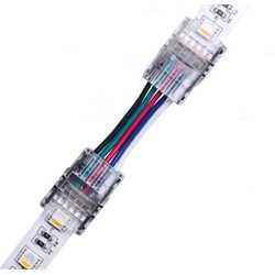 RGB+W LED strip tillbehör 12V/24V Skarv med ledning till LED-strip - 12mm, RGB+W, IP65, 5V-24V