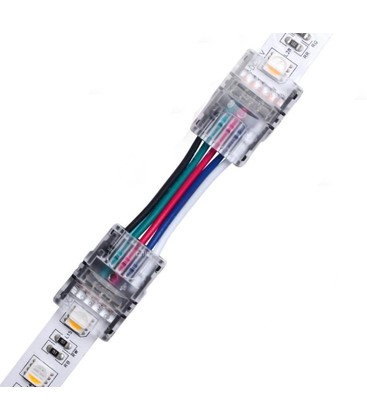 Skarv med ledning till LED-strip - 12mm, RGB+W, IP65, 5V-24V