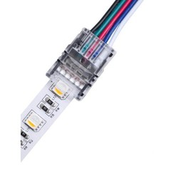24V RGB+WW LED strip skarv till lösa ledningar - 12mm, RGB+W, IP65, 5V-24V
