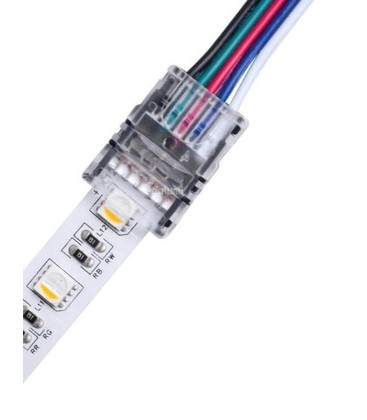 LED strip skarv till lösa ledningar - 12mm, RGB+W, IP65, 5V-24V