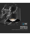 6W LED vägglampa - IP65, svart, 3000K, 465lm, fyrkantig, inne / ute, inkl. ljuskälla
