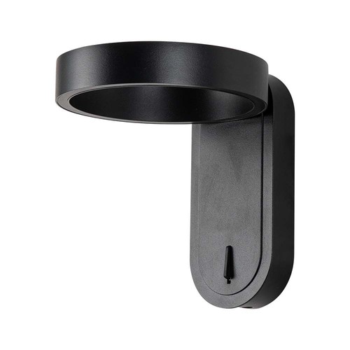 5W roterbar LED vägglampa - IP65, 600lm, 120 grader, svart kropp