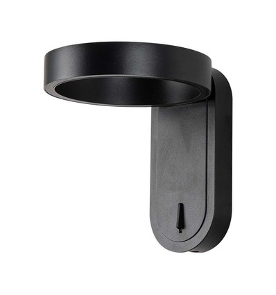 5W roterbar LED vägglampa - IP65, 600lm, 120 grader, svart kropp