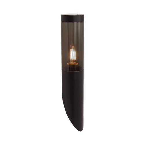 E27 svart sned vägglampa, 40cm - IP44, rostfritt stål, utan ljuskälla, trädgård/stig