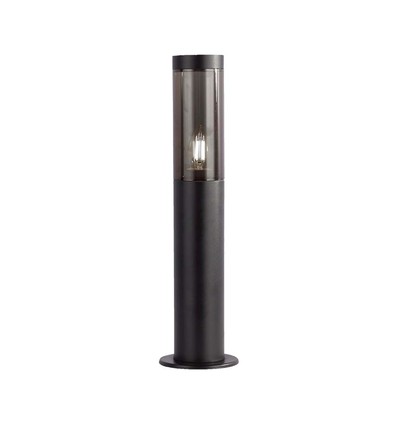 V-Tac E27 trädgårdslampa, IP44 - Rökfärgad plast, svart, höjd 45cm, utan ljuskälla