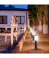 V-Tac E27 trädgårdslampa, IP44 - Rökfärgad plast, svart, höjd 45cm, utan ljuskälla