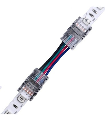 Skarv med ledning till LED-strip - 10mm, RGB IP65, 5V-24V