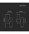 2-vägs väggspot - LED-modul, 600lm, 3000K, Svart hus, IP44.