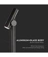 4W trädgårdslampa pollare - 100cm, IP44, svart, aluminium, 12,9x15,9x100 cm