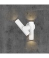 6W vägglampa med 2-vägs spot - IP44, vit, 3000K, 300° justerbar, inkl. ljuskälla