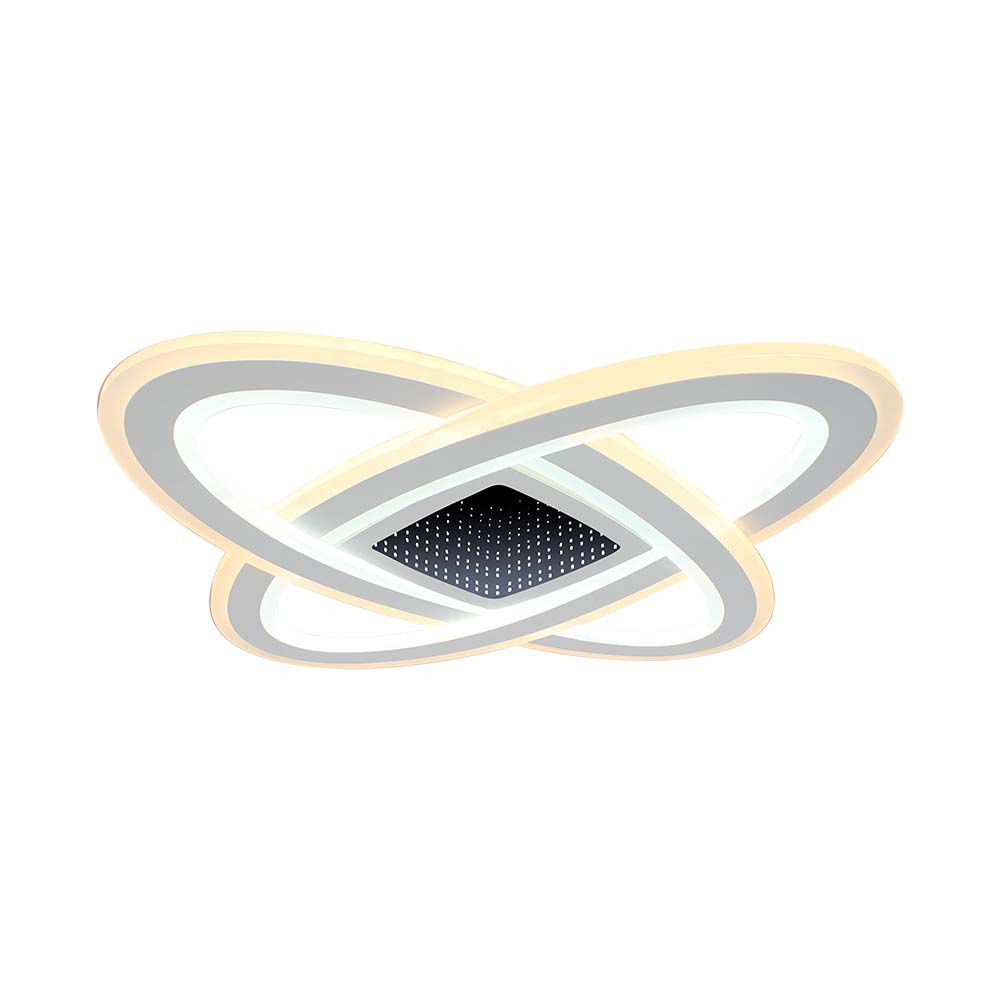 130w Led Smart Dekorativ Taklampa 50x50x5cm 3i1 Dimbar Fjarrkontroll Kulör : 3 I 1