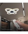 130W LED designer ljuskrona, dimbar - 13600lm, 3-i-1 CCT, inkl. fjärrkontroll, svart/vit design
