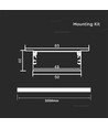 Monteringsset till LED-strip - Diffusor, 2000x50x20mm, Silverhus.