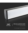100W LED linear high bay - 87lm/W, IP65, 115 grader, takmontering