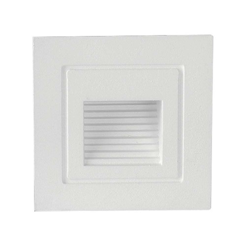3W LED trappbelysning för inbyggnad - IP65, varmvit, vit kant, fyrkantig, 5,8x5,8 cm