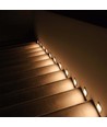 3W LED trappbelysning för inbyggnad - IP65, varmvit, vit kant, fyrkantig, 5,8x5,8 cm