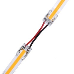 Enkelfärgad LED strip Lågprofil skarvkontakt med kabel til LED strip - 10mm, COB, enkelfärgad, IP20, 5V-24V