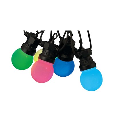 13m LED ljusslinga med 15 RGB-lampor - 0.5W/lampa, styrs via medföljande fjärrkontroll