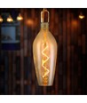 E27 4W LED filament spiralpære - B125, 250lm, 2700K, Amber/Smoky glas, 300° spridning