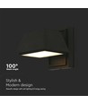 15W LED vägglampa med upp/ner ljus - IP65 utomhus, 130lm/W, svart, 16x16,5cm, inkl. ljuskälla