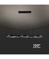 38W LED pendellampa, 100cm - Svart, 4560lm, 4000K, inkl. ljuskälla