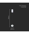 9W LED pendel - 10x10x100cm, 111lm/W, vit, 120 grader, inkl. ljuskälla