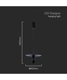 9W designer pendel - Svart, 1000lm, 120°, IP20 inomhus