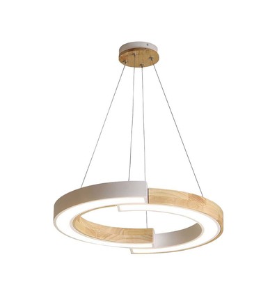 32W hängande lampa - LED, 43x100, 3000K, vit, trä