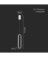 13W LED pendel, 40cm - Vit, 4000K, 1500lm, IP20 inomhus