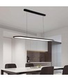 24W LED pendellampa - 80x100cm, 4000K, svart, hus.