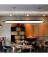 24W LED pendellampa - 80x100cm, 4000K, svart, hus.