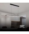 24W LED pendellampa - 80x100cm, 4000K, svart, hus.