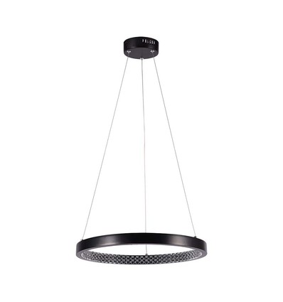 19W hänglampa - LED, 40cm, 3000K, kristall akryl, inomhus, svart, hus.